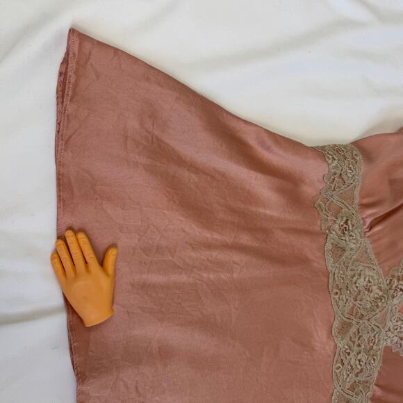 Y2K Leigh Bantivoglio Silk lace Camisole Tank L Pink Fairycore Romantic Vtg - Picture 11 of 14